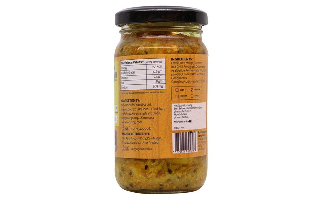 Nutty Yogi Healthy Jackfruit Pickle    Jar  200 grams